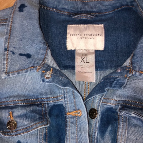 Women’s Cyanotype jean jacket with floral butterfly detail - Picture 3 of 4